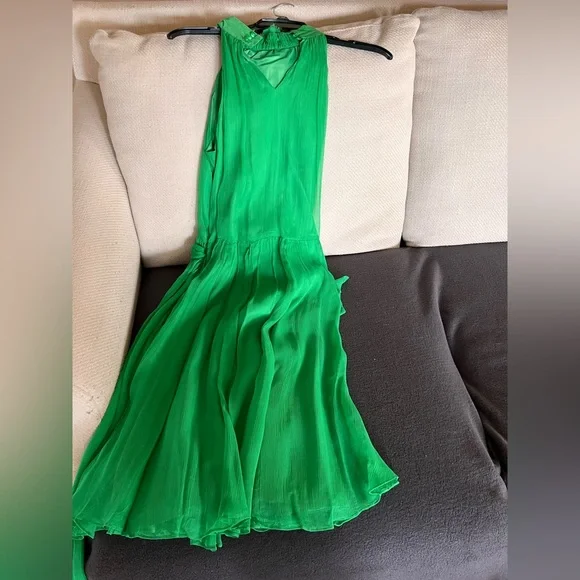 Zara Vibrant Green Pleated Dress - Picture 5 of 8